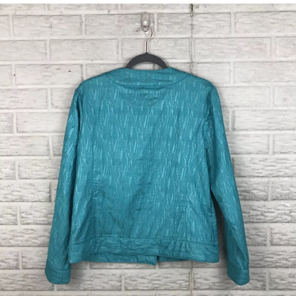 Chico’s Sarin Button Down Jacket Teal - Picture 4 of 6